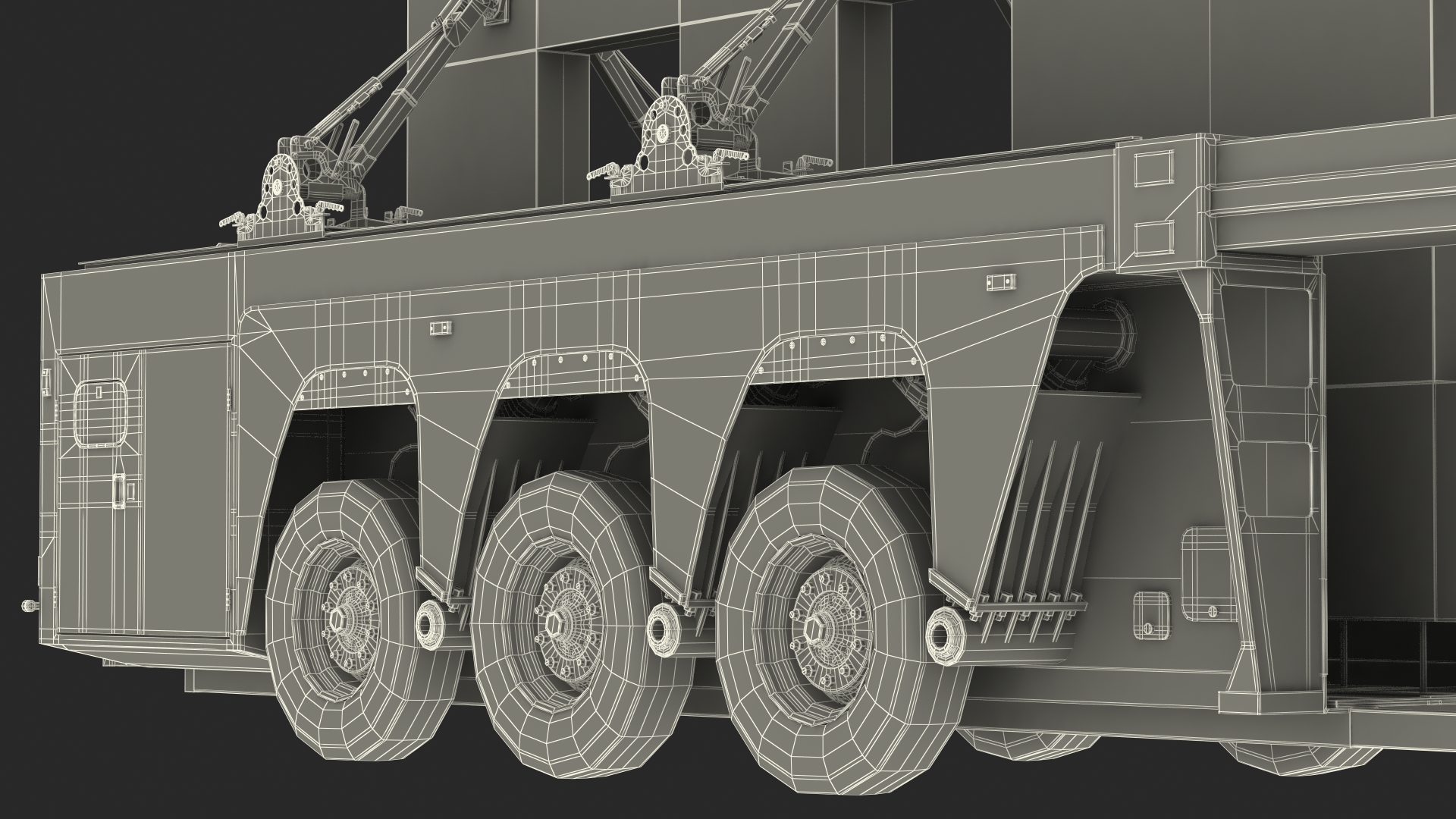 3D Truck with Concrete Panel Semi Trailer model