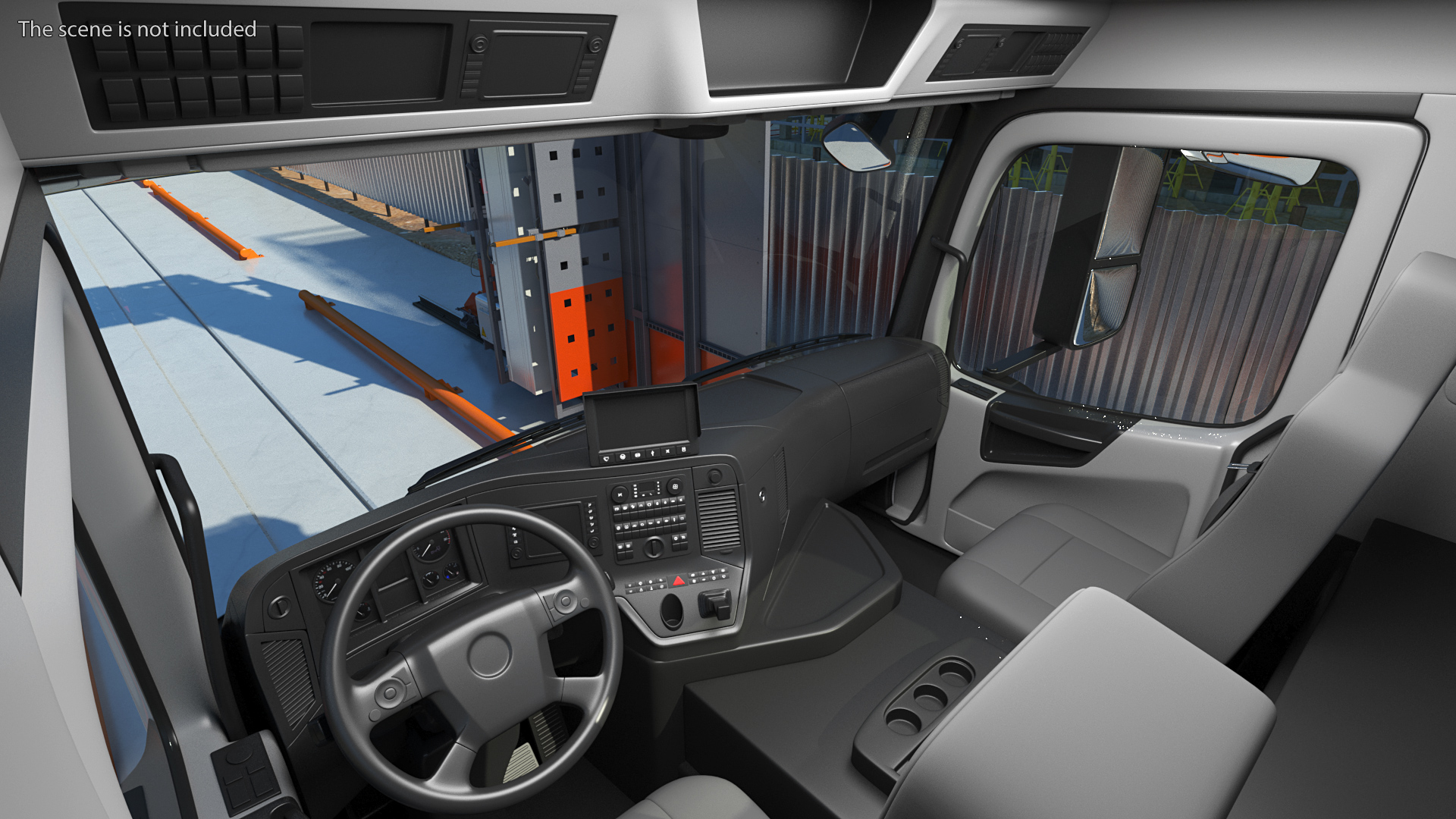 3D Truck with Concrete Panel Semi Trailer model