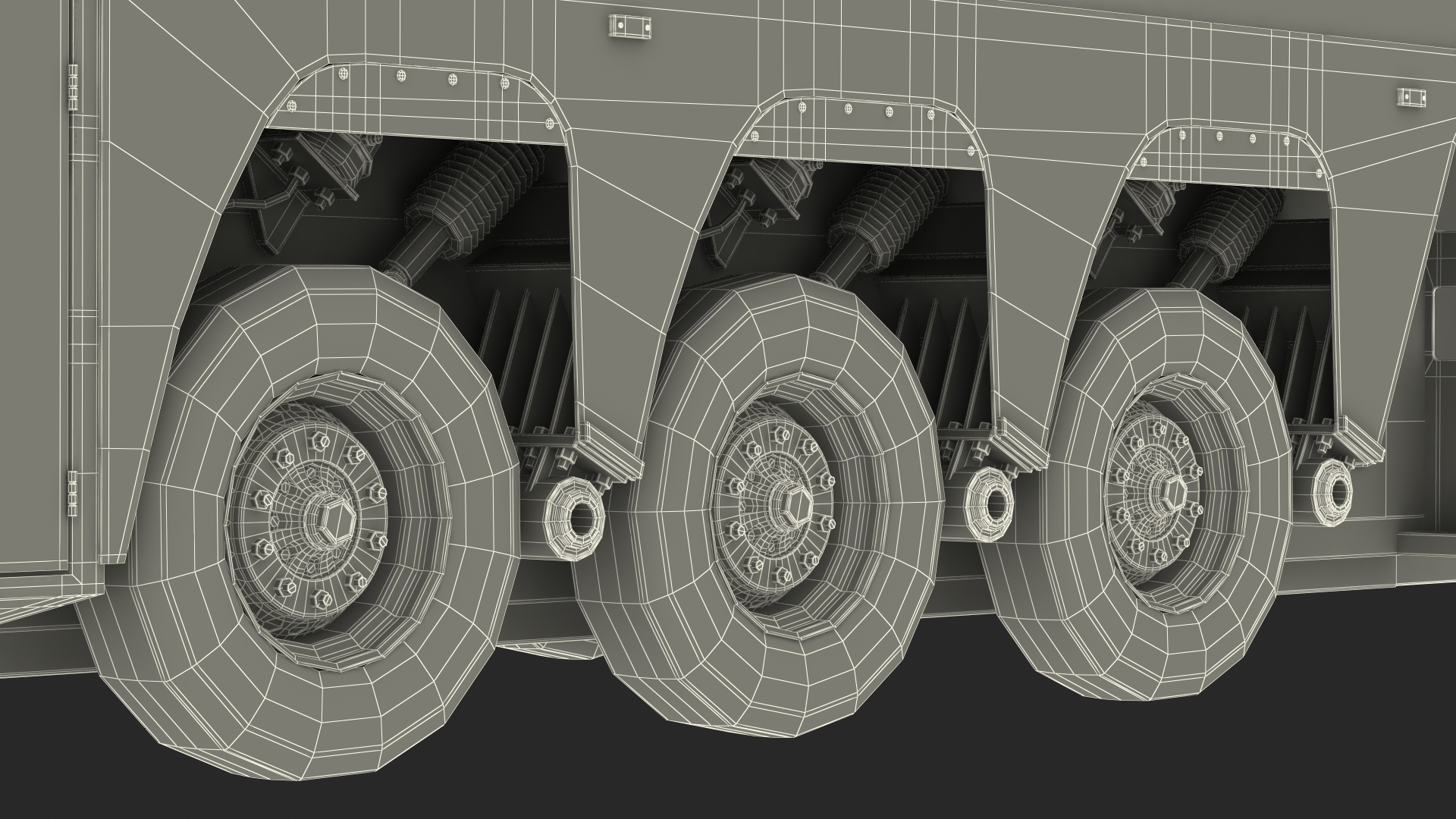 3D Truck with Concrete Panel Semi Trailer model