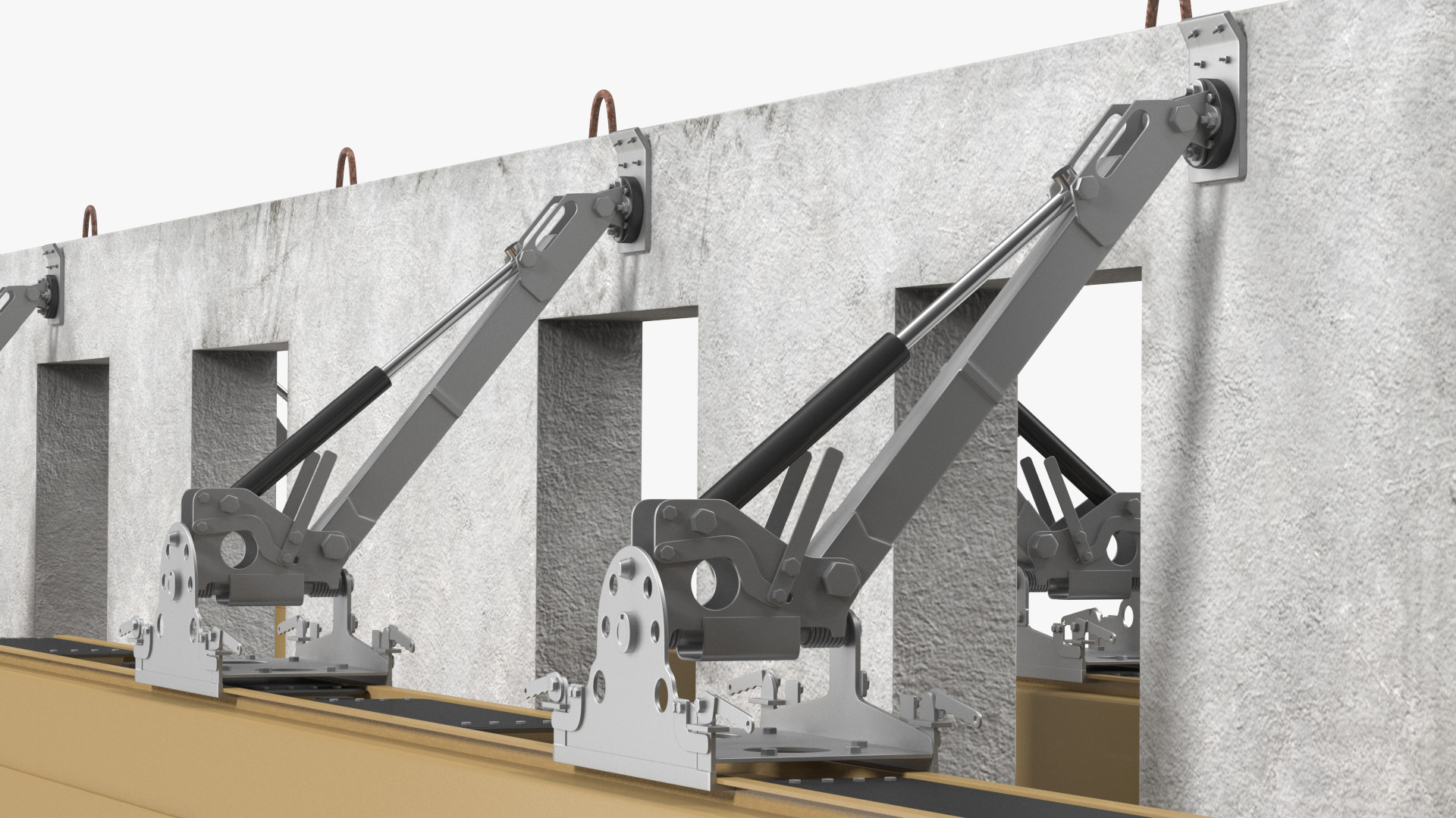 3D Truck with Concrete Panel Semi Trailer model