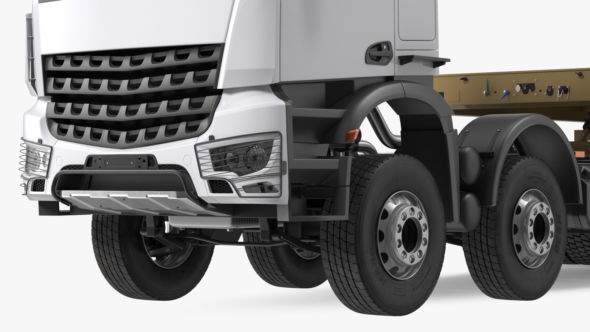 3D Truck with Concrete Panel Semi Trailer model