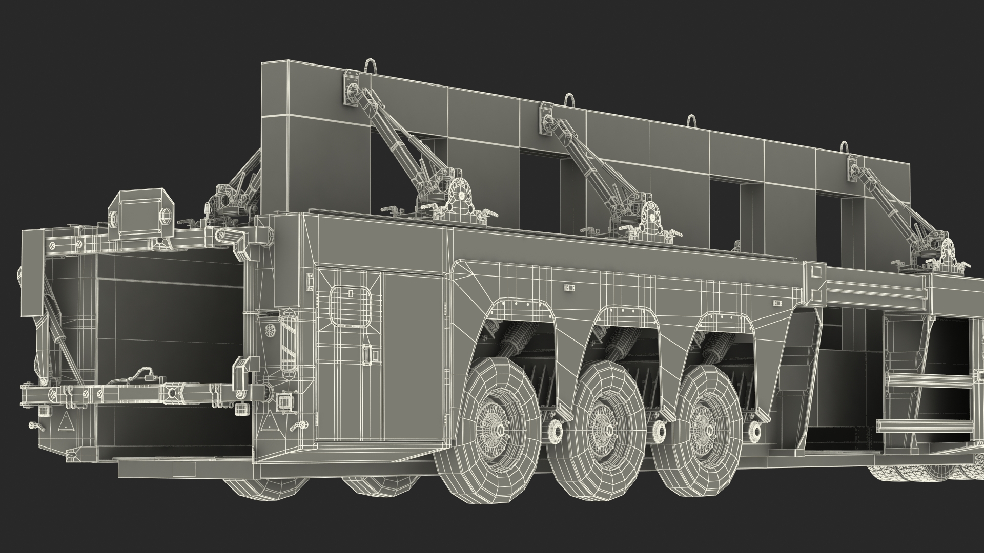 3D Truck with Concrete Panel Semi Trailer model