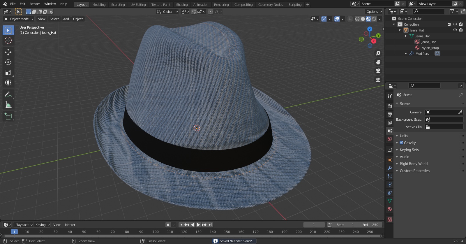 Jeans Hat 3D model