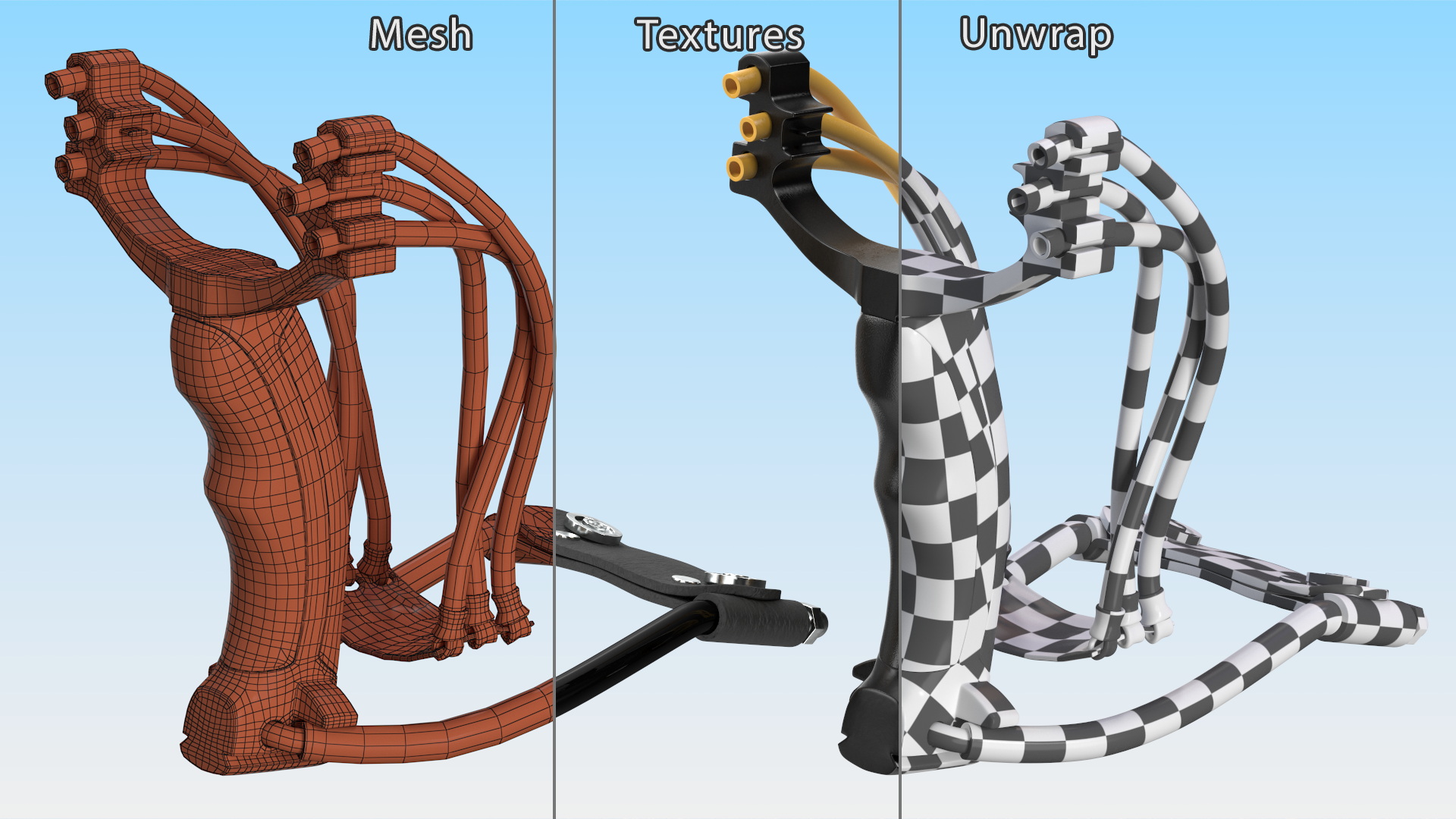 3D Folding Black Wrist Slingshot Catapult model