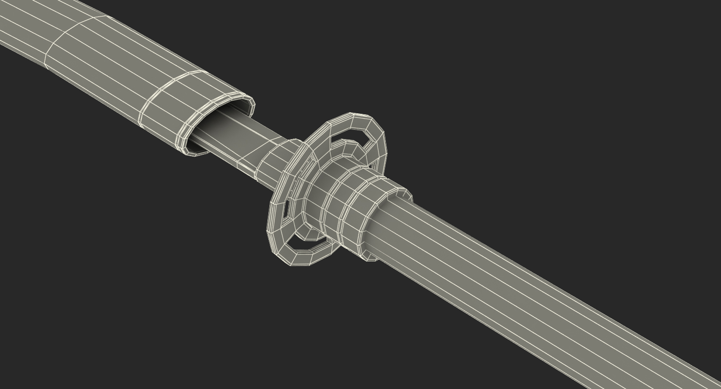 3D Naginata Japanese Pole Weapon Set model