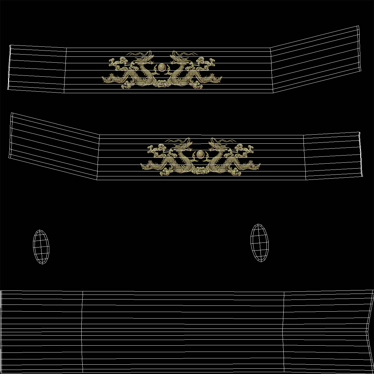 3D Naginata Japanese Pole Weapon Set model