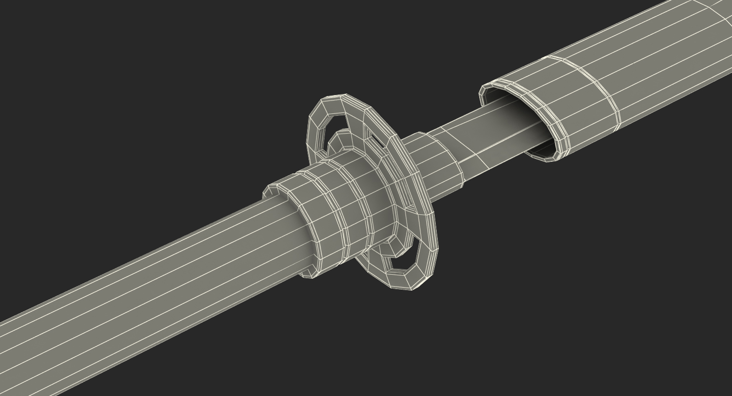 3D Naginata Japanese Pole Weapon Set model