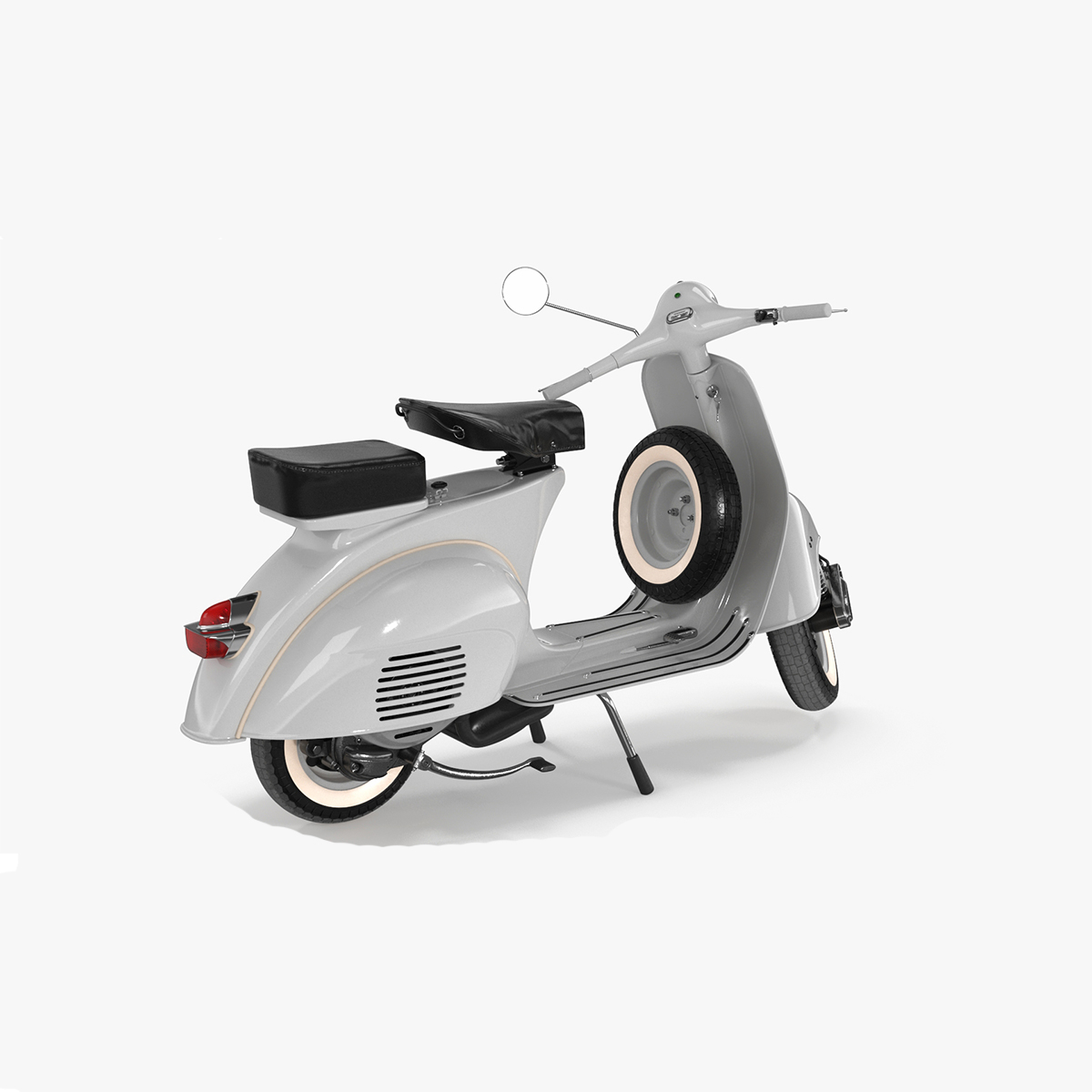 Retro Scooter Vespa 125 Grey Rigged for Maya 3D model