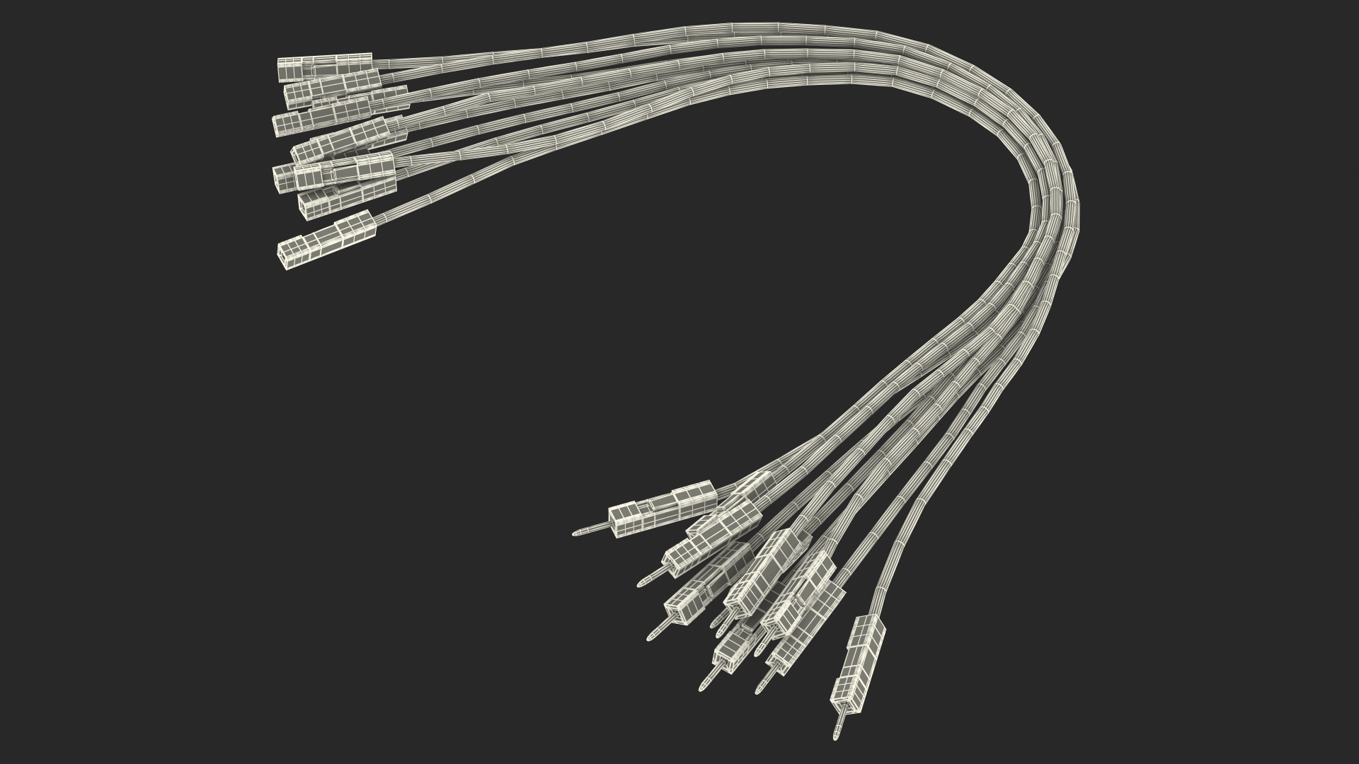 3D model Jumper Wires Bented Black