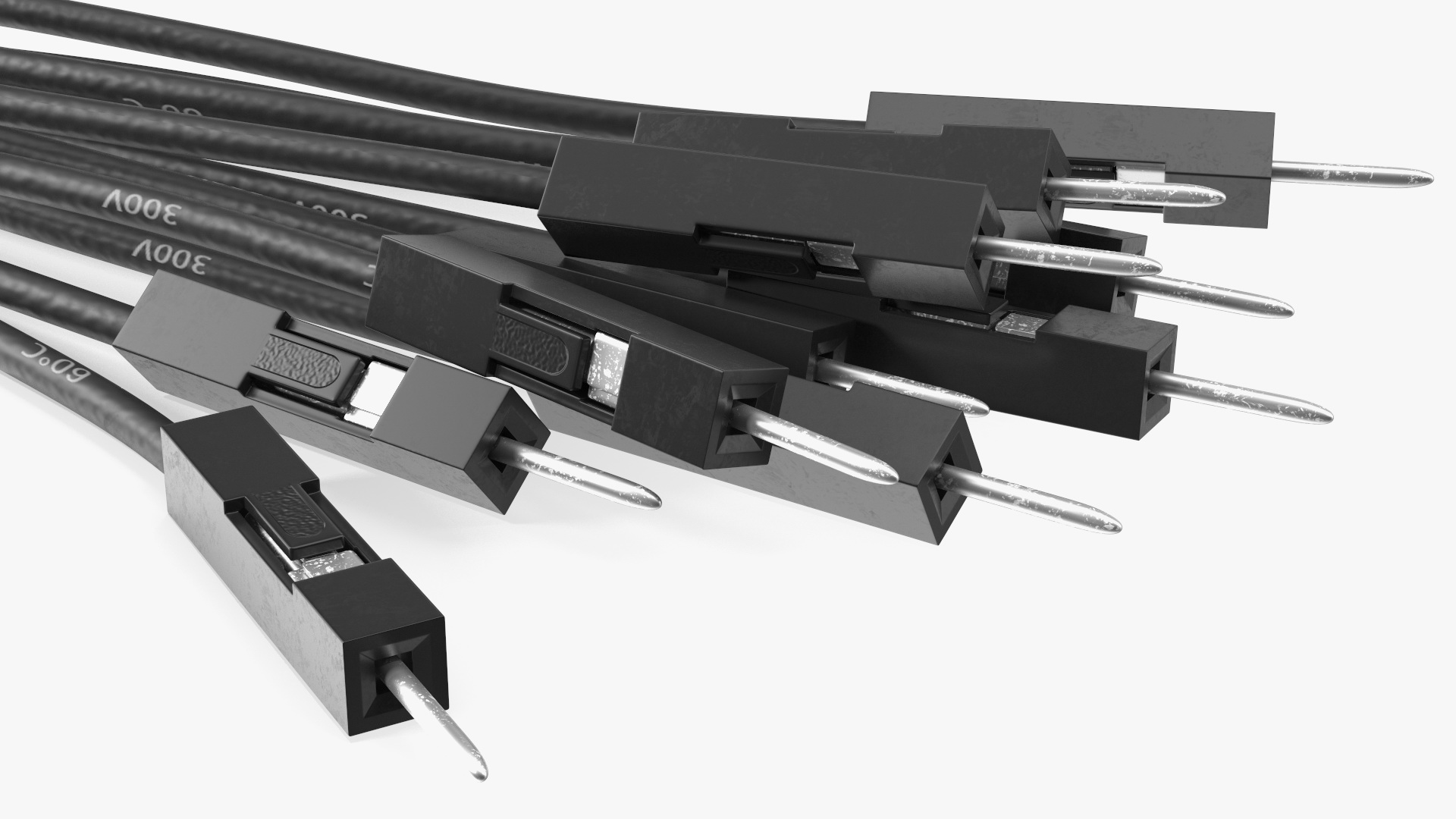 3D model Jumper Wires Bented Black