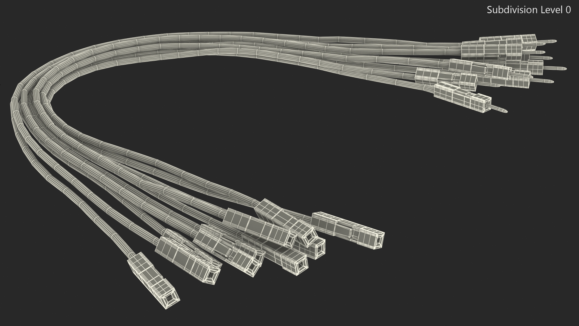 3D model Jumper Wires Bented Black