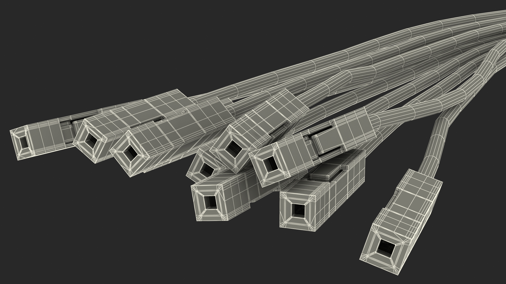 3D model Jumper Wires Bented Black