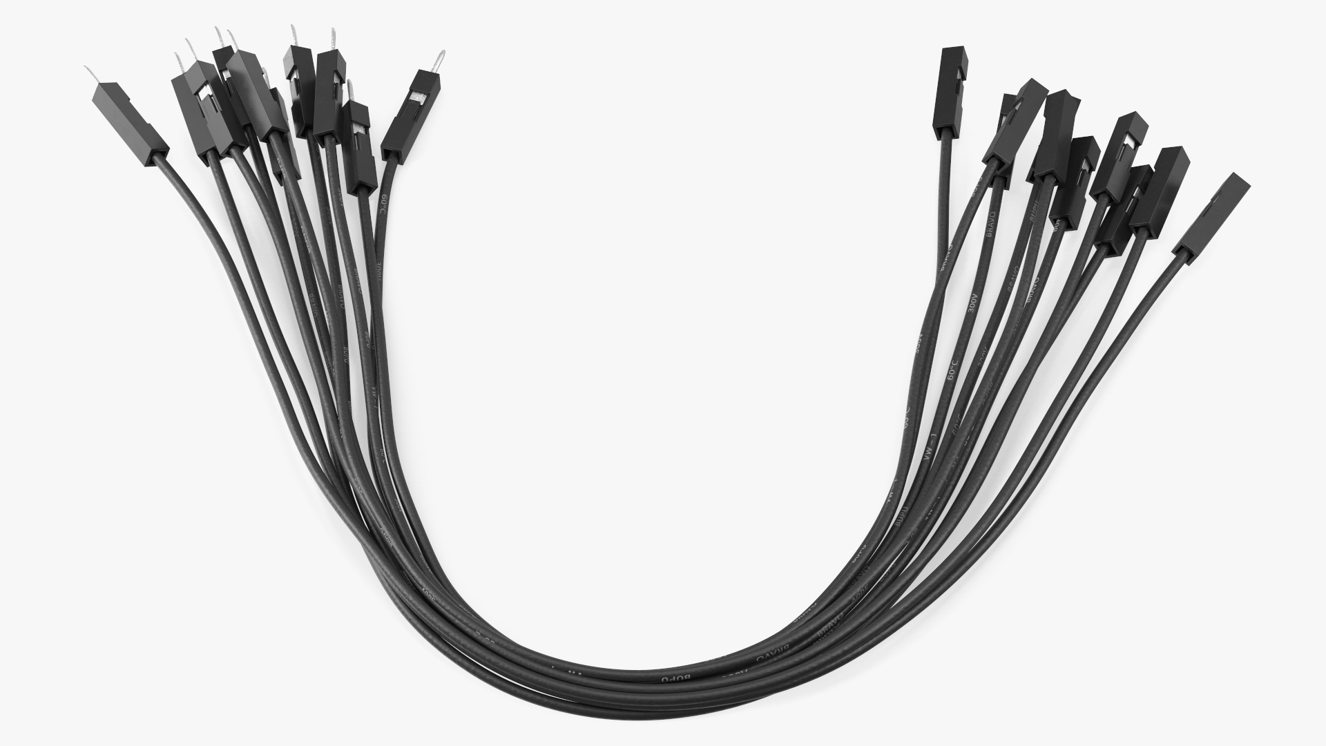 3D model Jumper Wires Bented Black