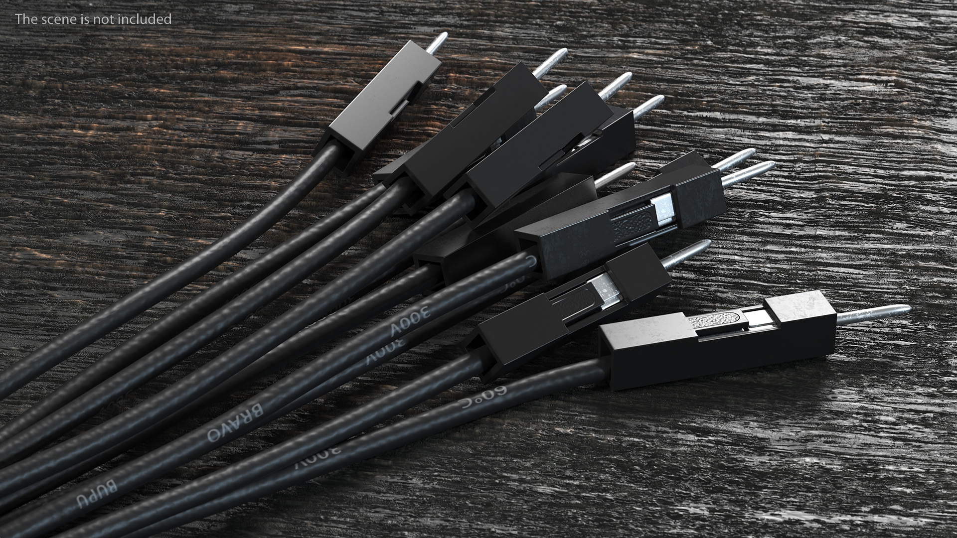 3D model Jumper Wires Bented Black