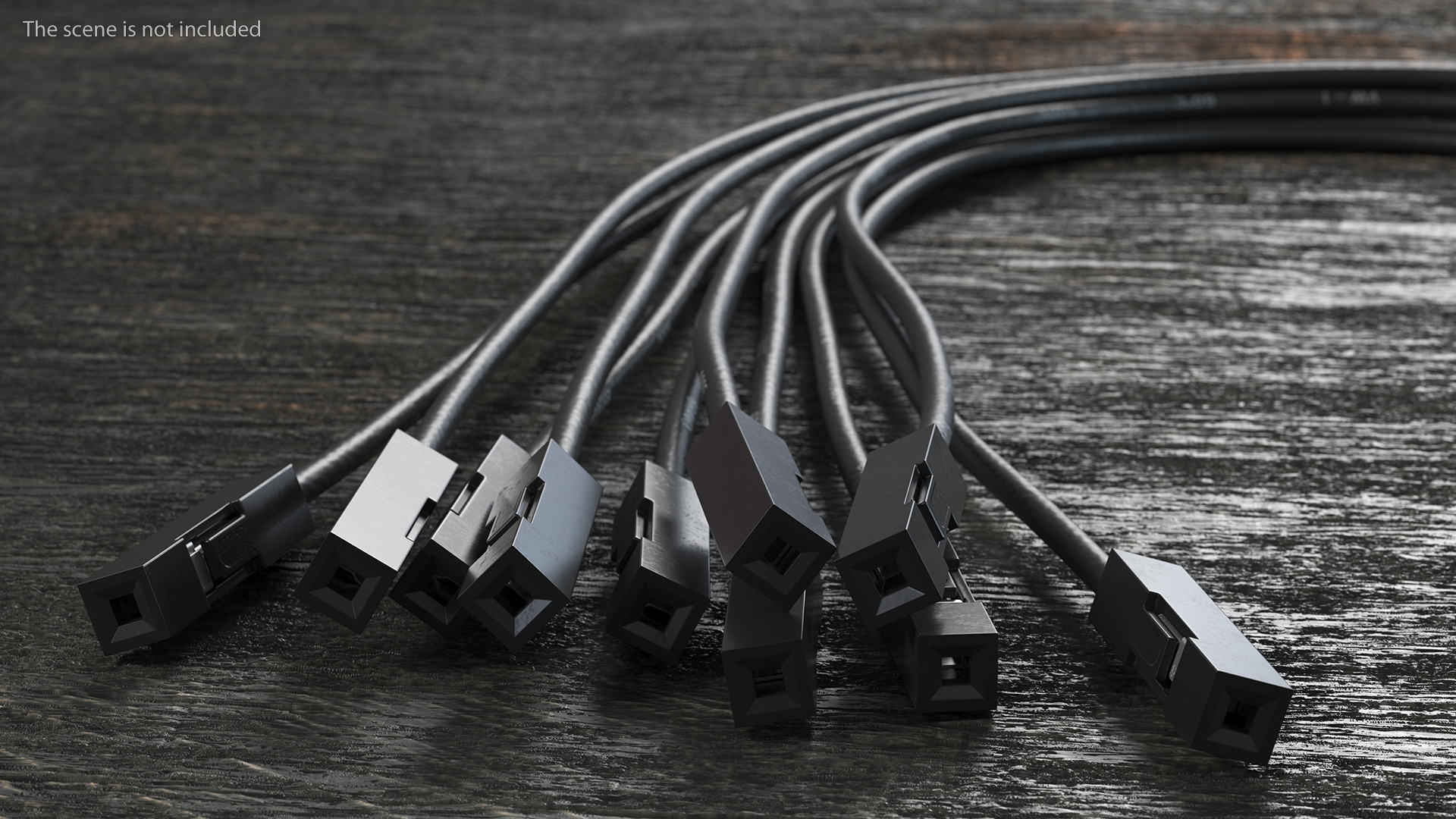 3D model Jumper Wires Bented Black