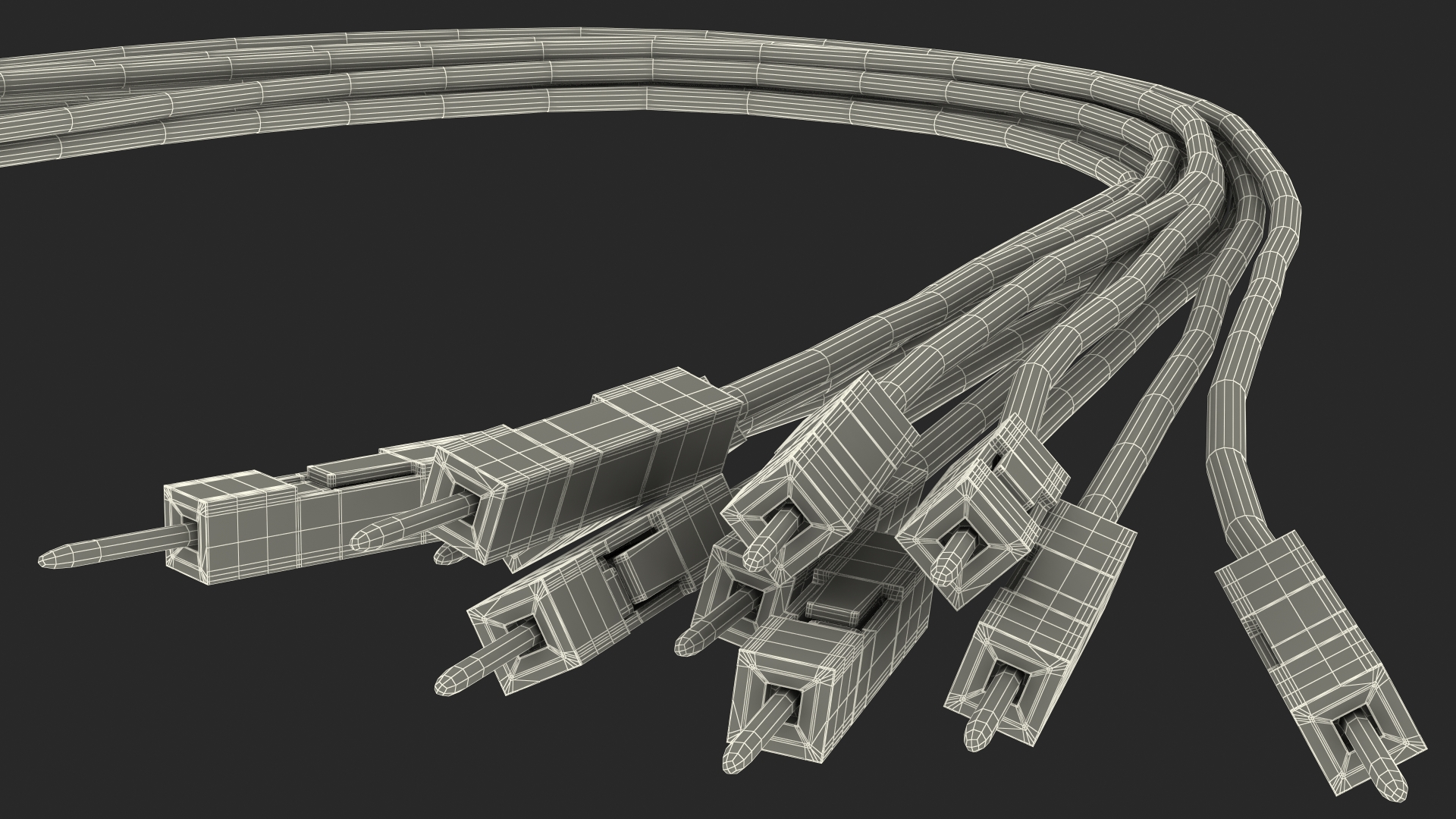 3D model Jumper Wires Bented Black