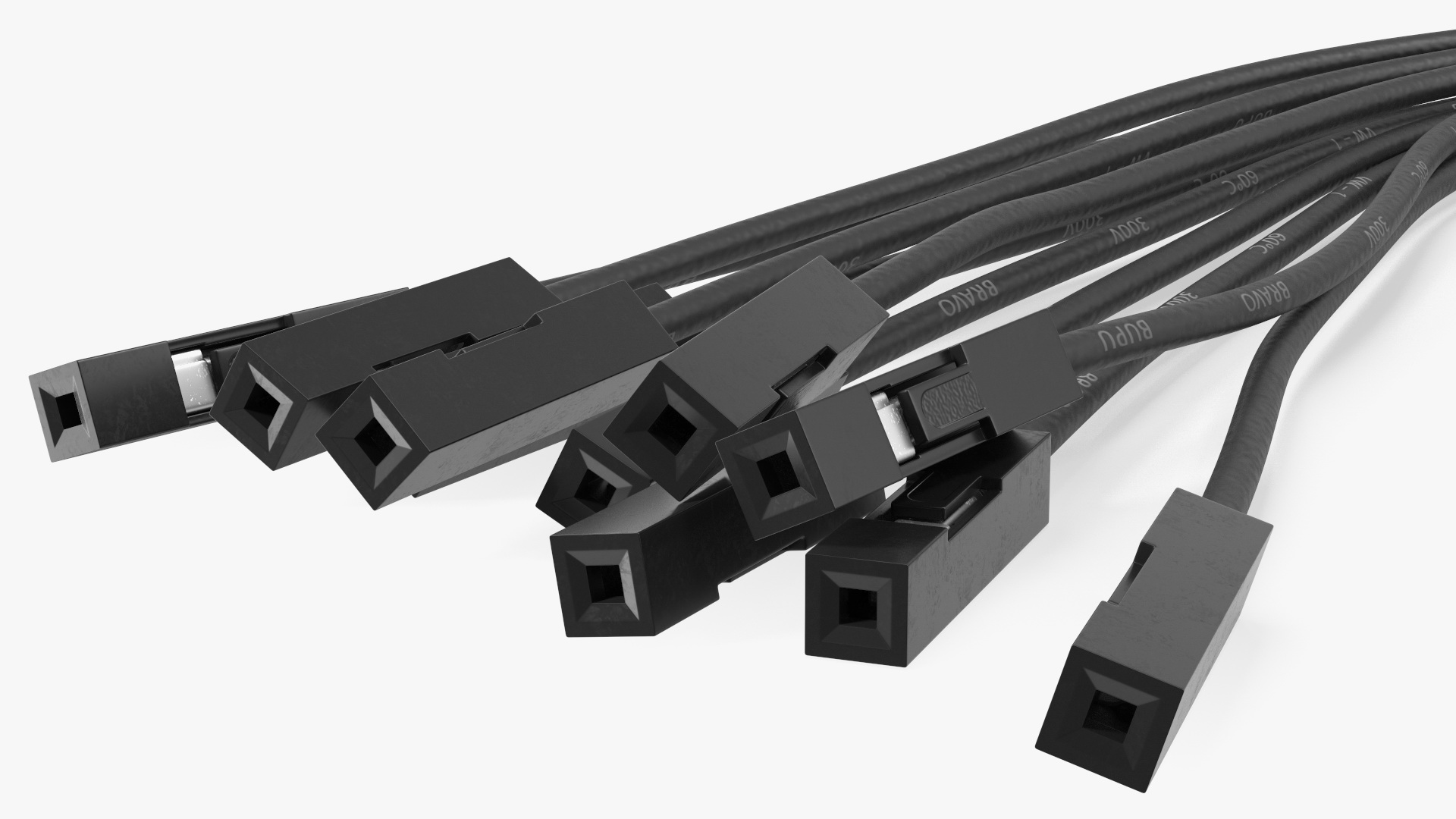 3D model Jumper Wires Bented Black