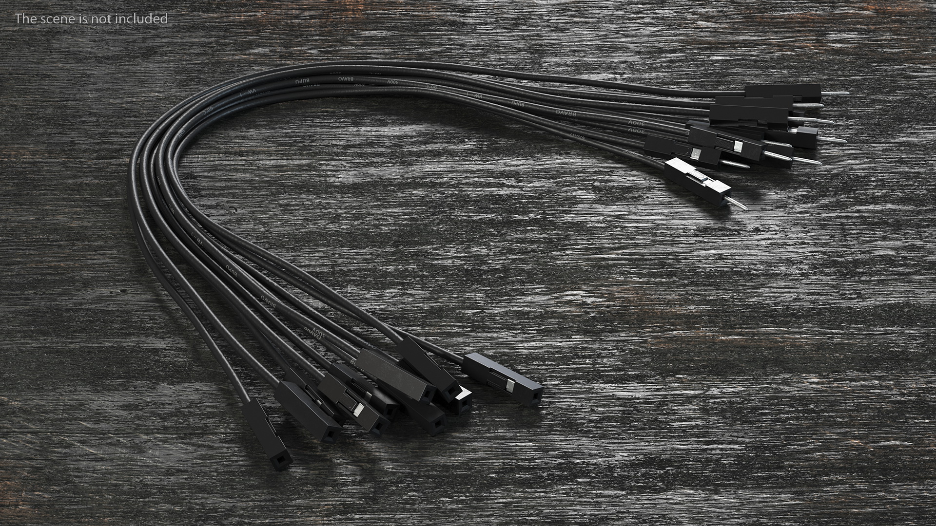 3D model Jumper Wires Bented Black