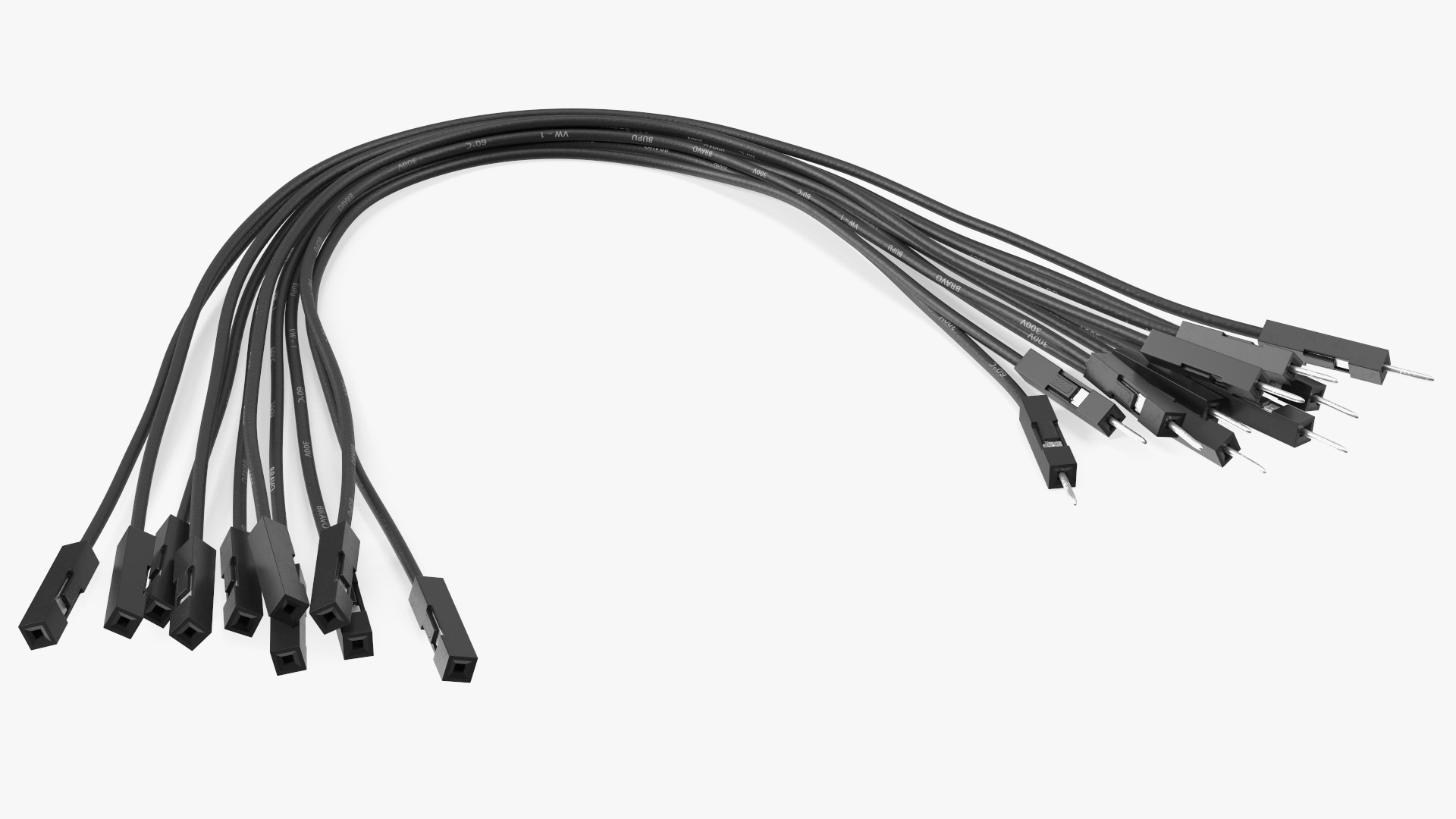 3D model Jumper Wires Bented Black