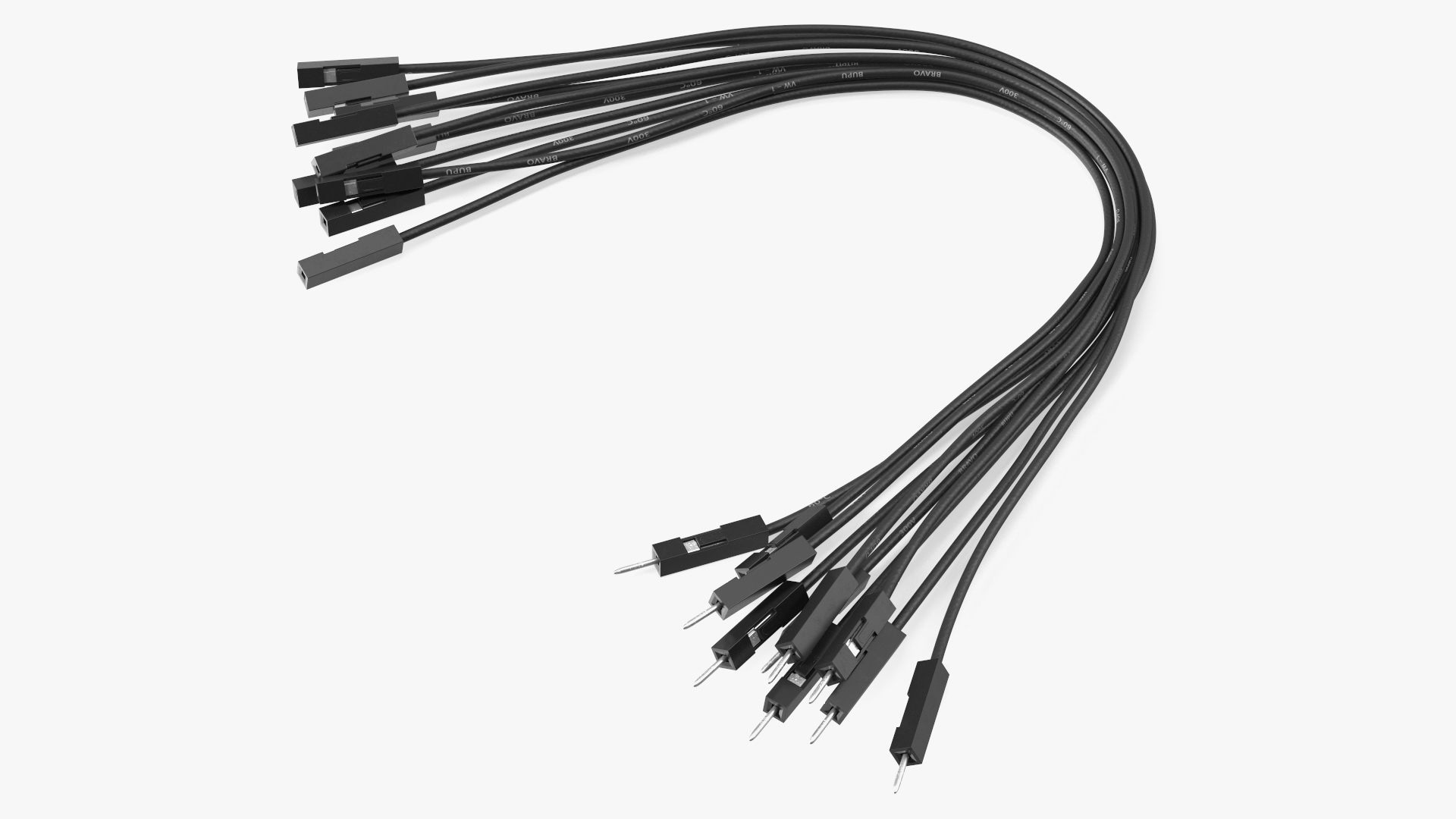 3D model Jumper Wires Bented Black