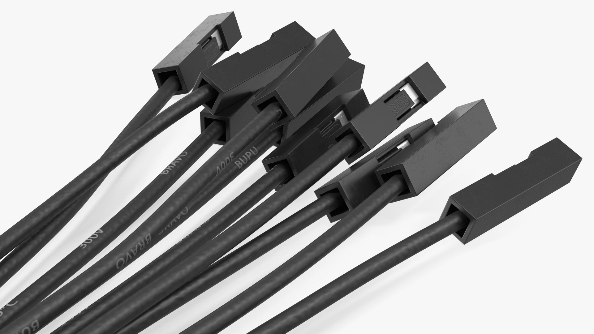 3D model Jumper Wires Bented Black