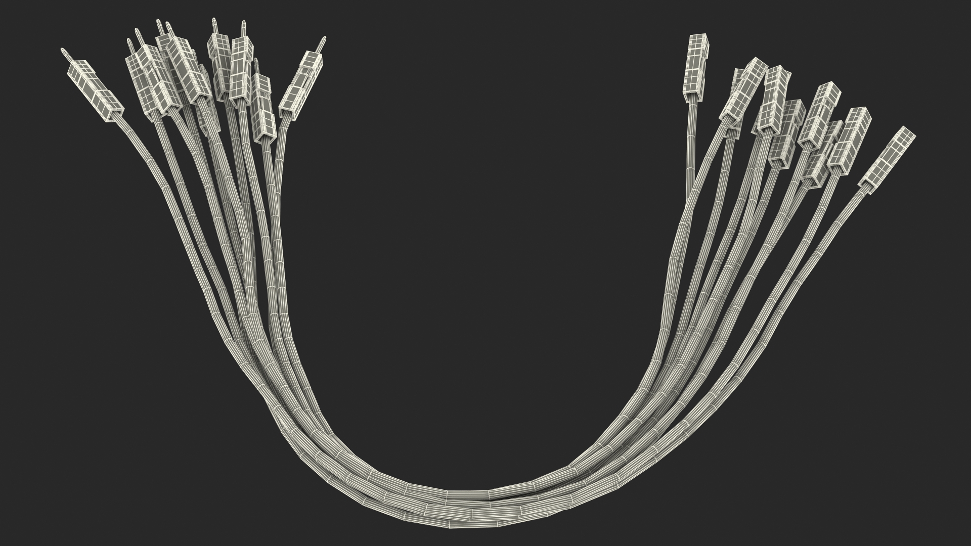 3D model Jumper Wires Bented Black