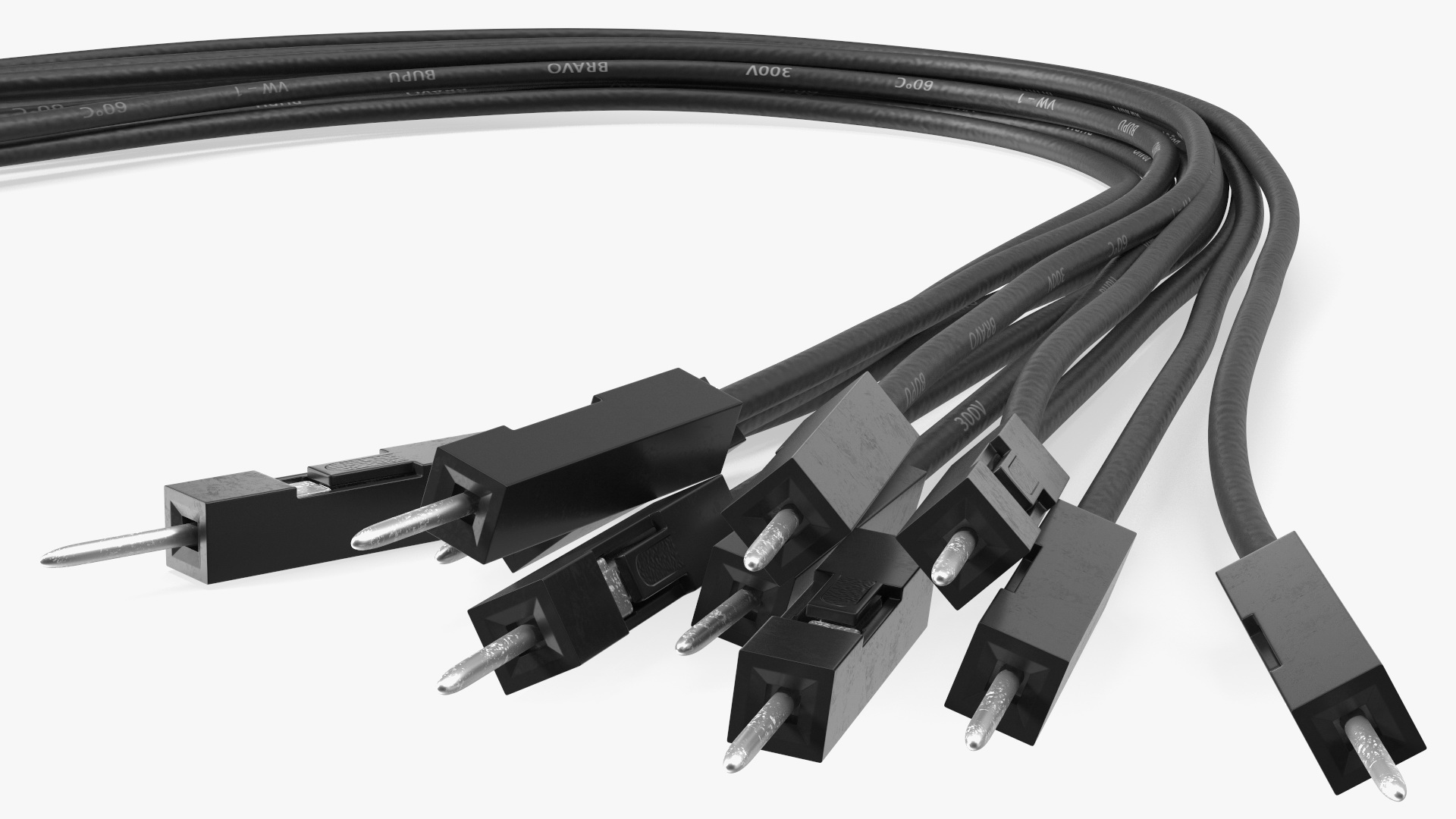 3D model Jumper Wires Bented Black
