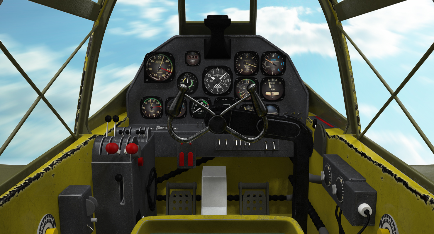 3D Lockheed P 38 Lightning US WWII Fighter Rigged