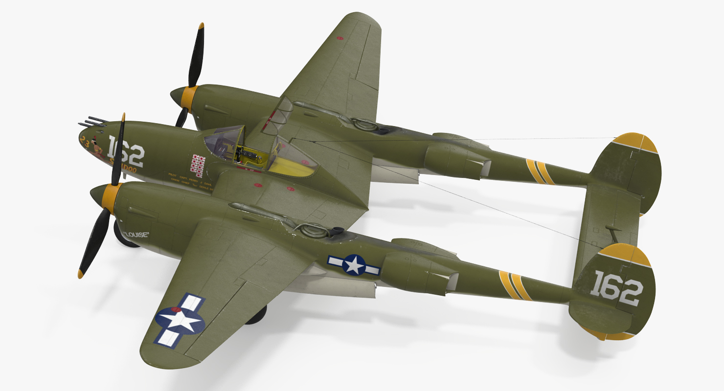 3D Lockheed P 38 Lightning US WWII Fighter Rigged