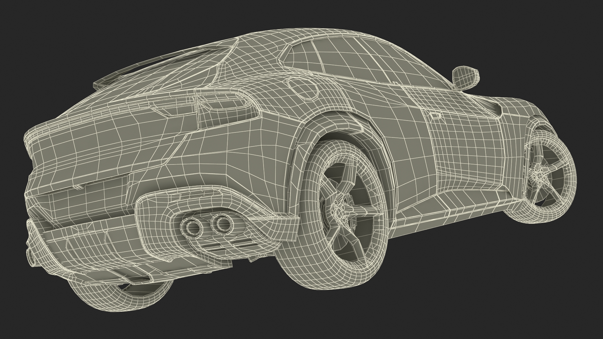 3D Extreme Sports Crossover Car Olive Rigged