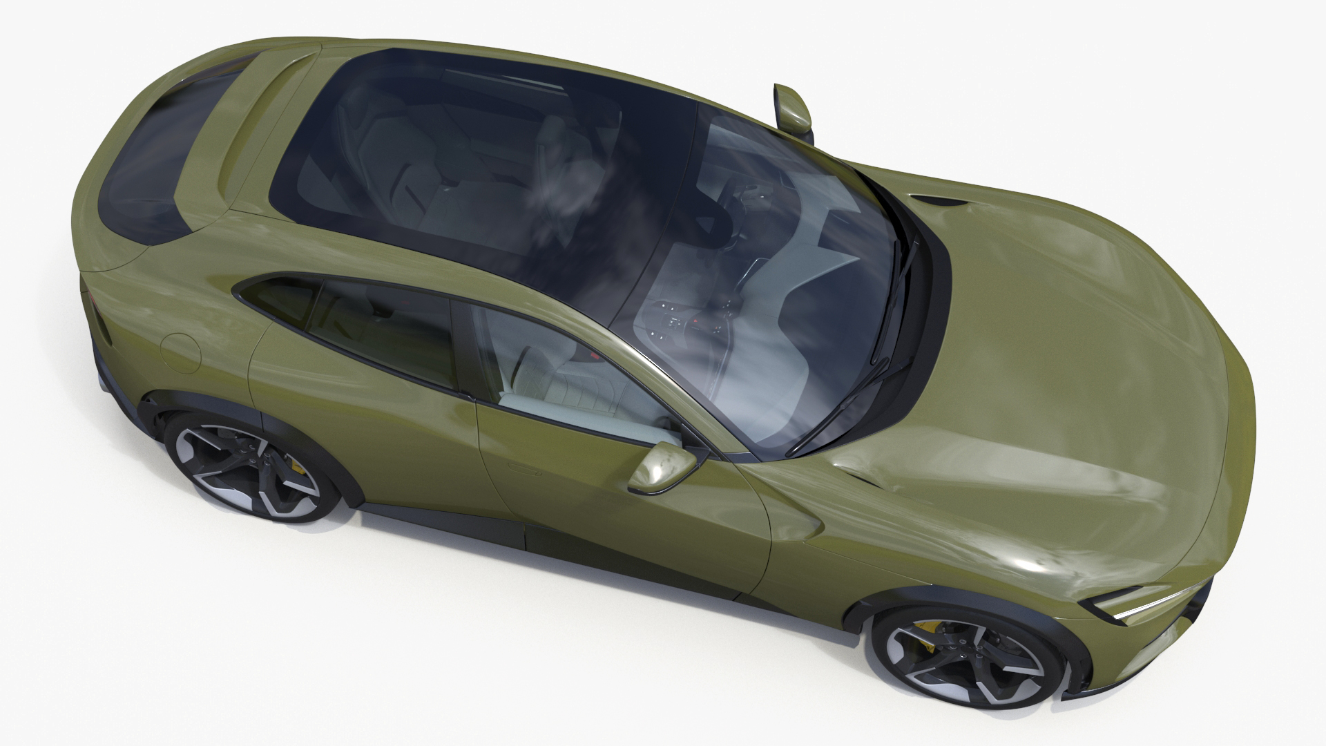 3D Extreme Sports Crossover Car Olive Rigged