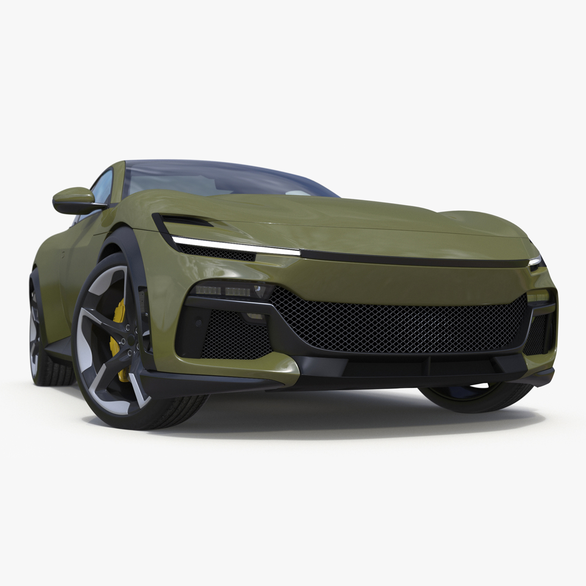 3D Extreme Sports Crossover Car Olive Rigged
