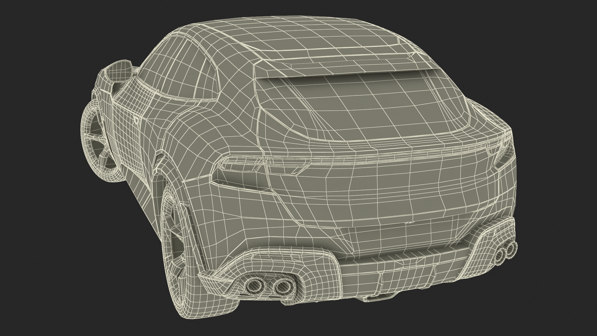 3D Extreme Sports Crossover Car Olive Rigged