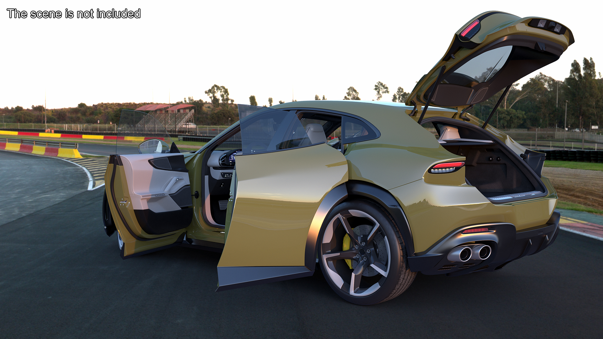3D Extreme Sports Crossover Car Olive Rigged