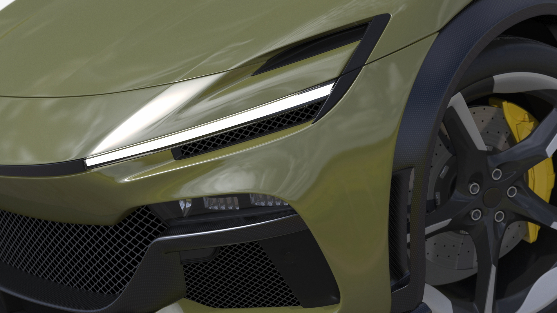 3D Extreme Sports Crossover Car Olive Rigged