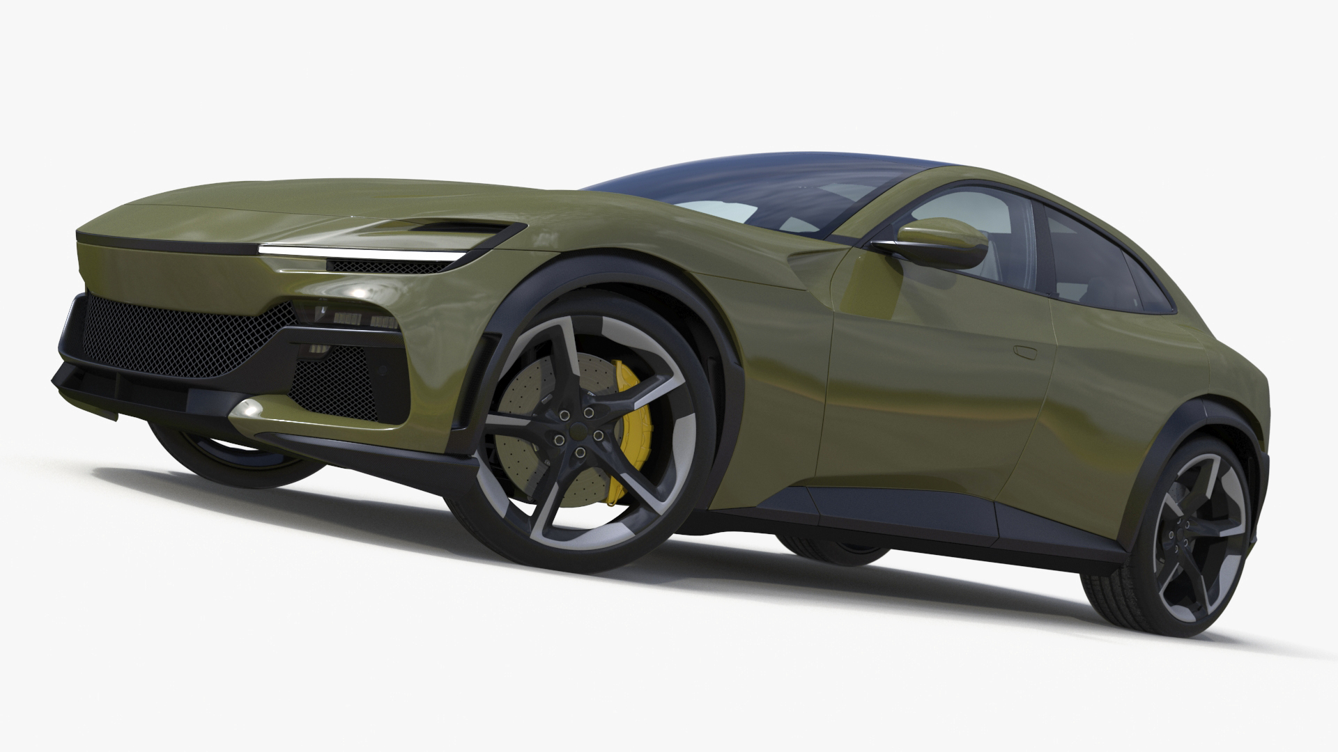 3D Extreme Sports Crossover Car Olive Rigged