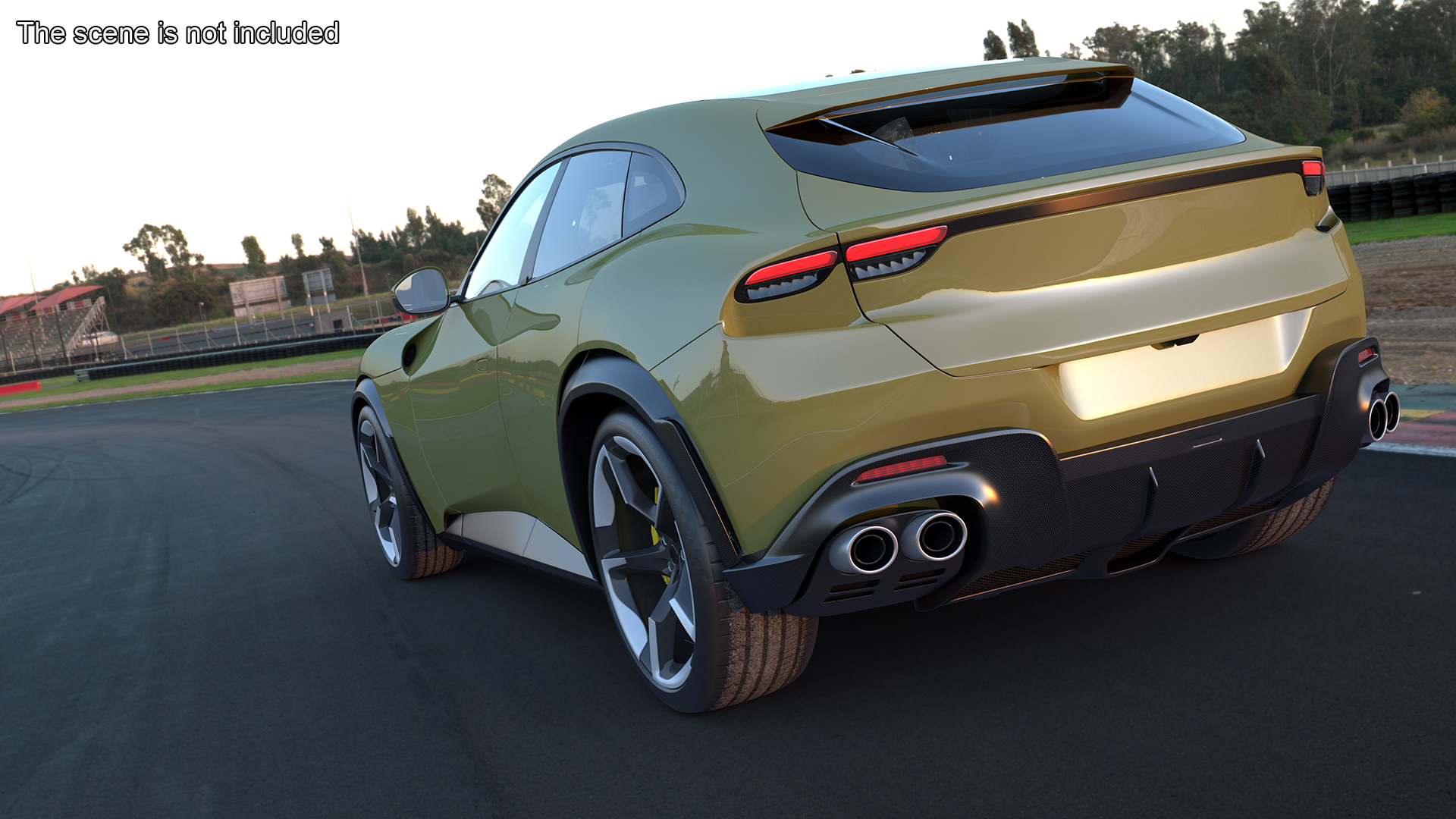 3D Extreme Sports Crossover Car Olive Rigged