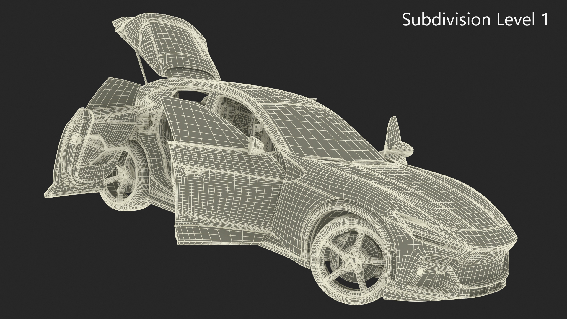 3D Extreme Sports Crossover Car Olive Rigged