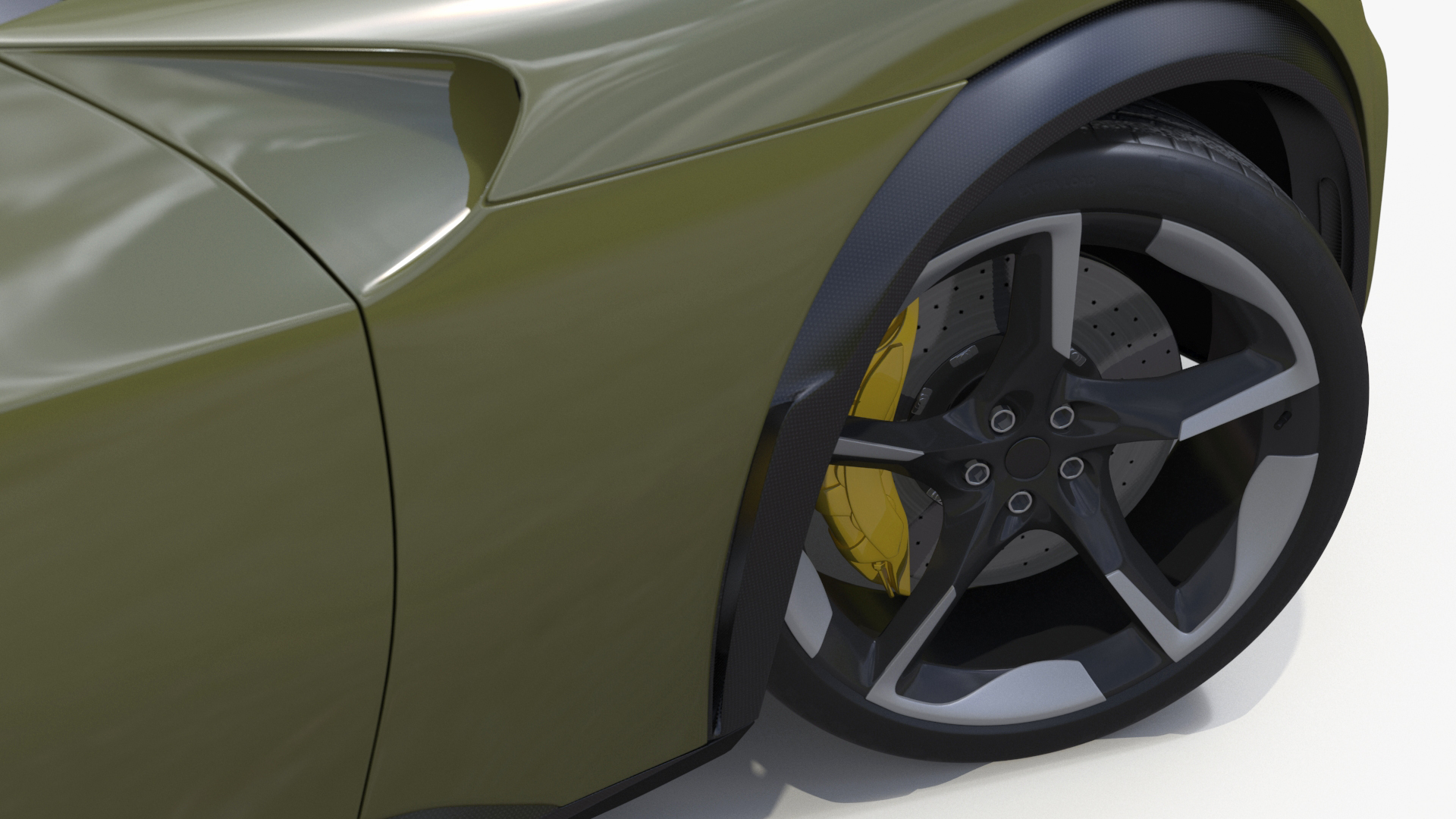 3D Extreme Sports Crossover Car Olive Rigged