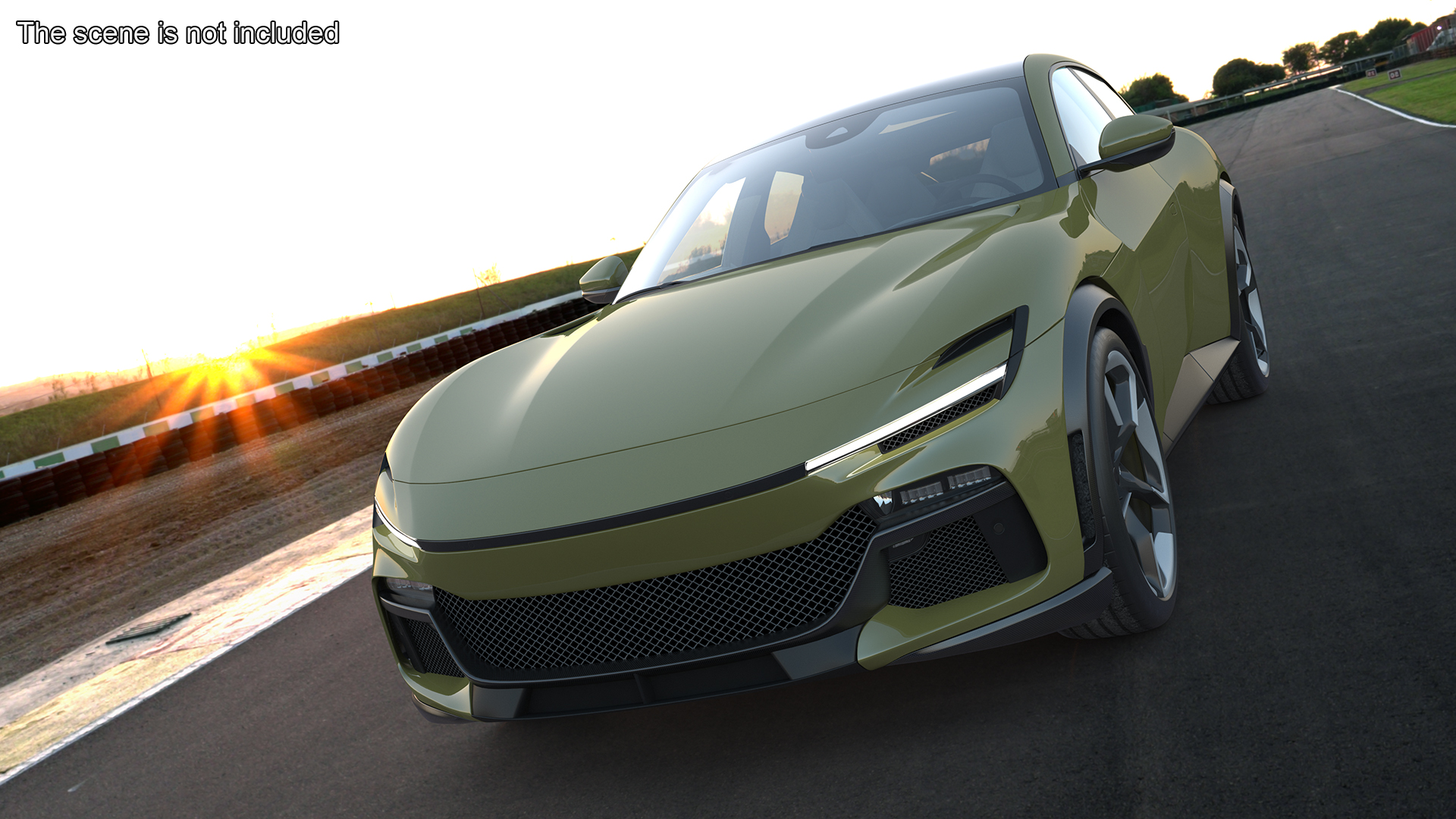 3D Extreme Sports Crossover Car Olive Rigged