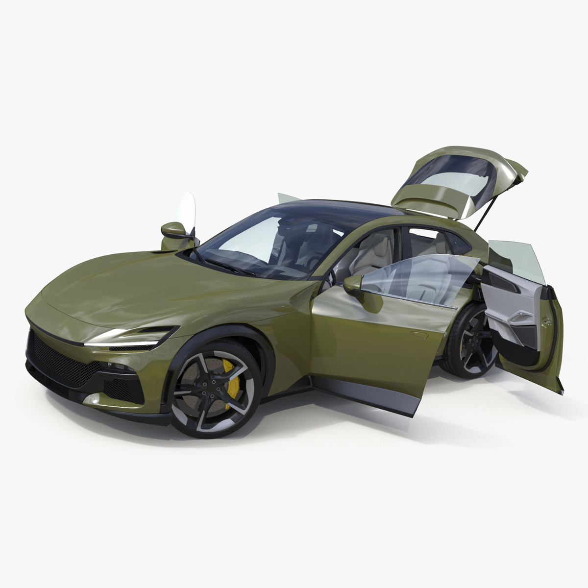 3D Extreme Sports Crossover Car Olive Rigged