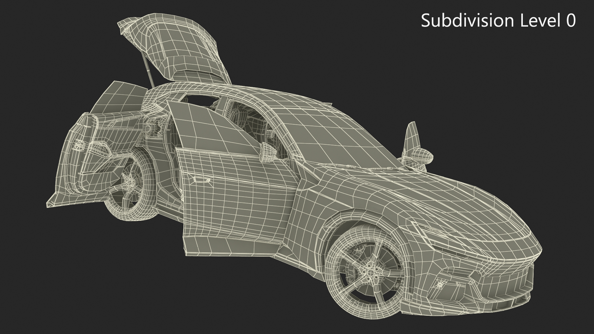 3D Extreme Sports Crossover Car Olive Rigged