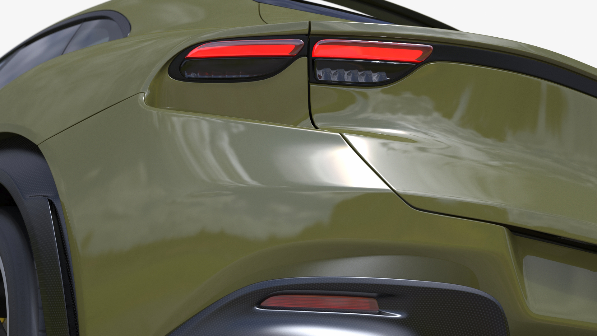 3D Extreme Sports Crossover Car Olive Rigged