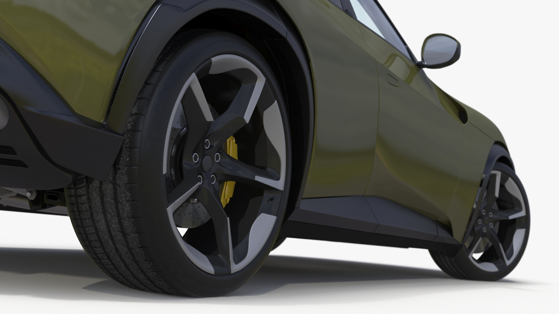 3D Extreme Sports Crossover Car Olive Rigged