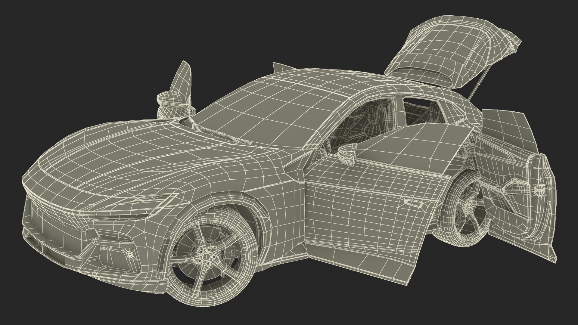 3D Extreme Sports Crossover Car Olive Rigged