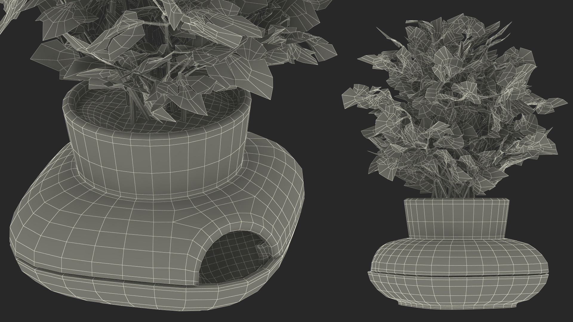 Stoneware Single Herb Pot Green with Parsley 3D model