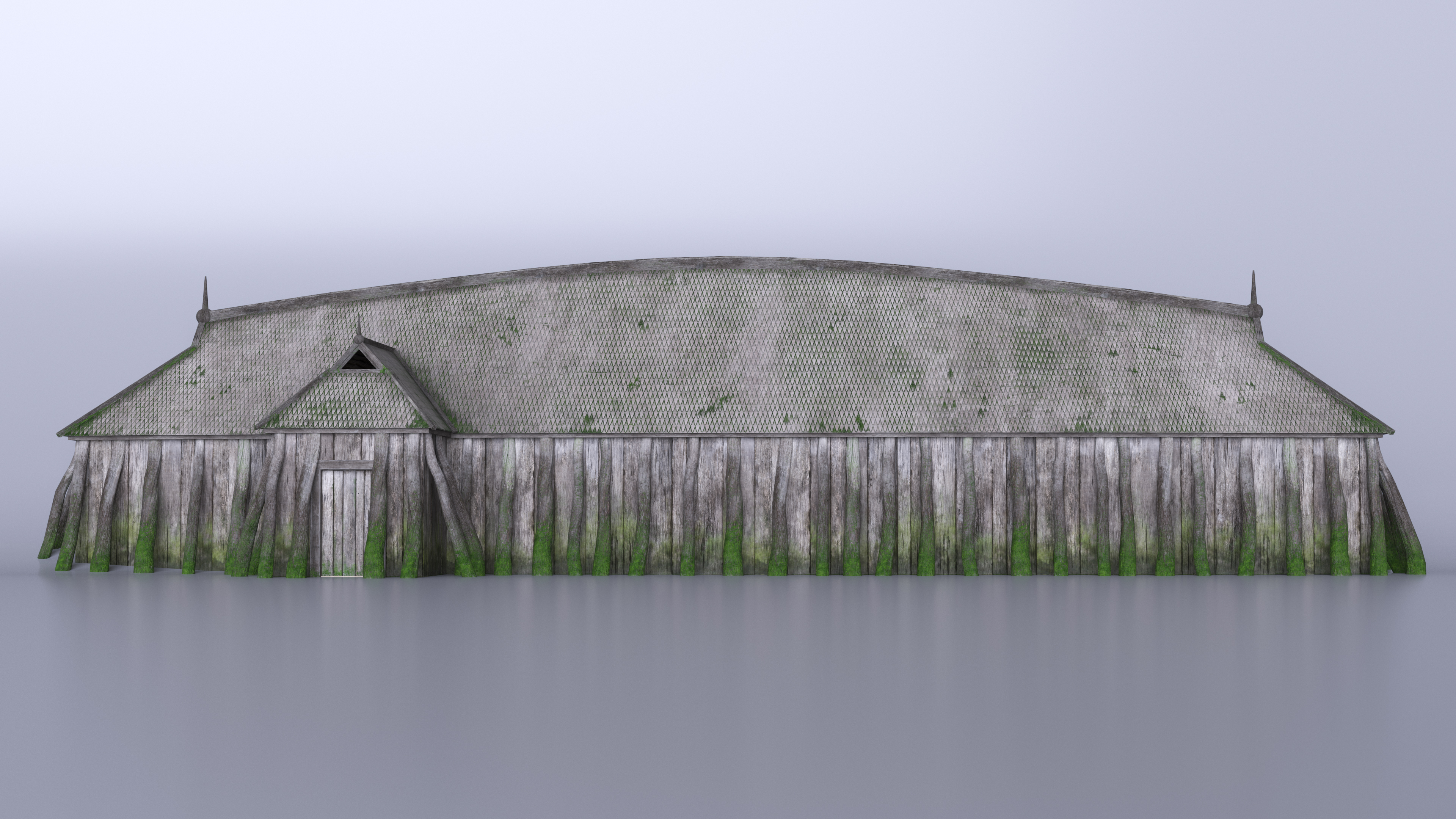Aged Vikings Longhouse 3D
