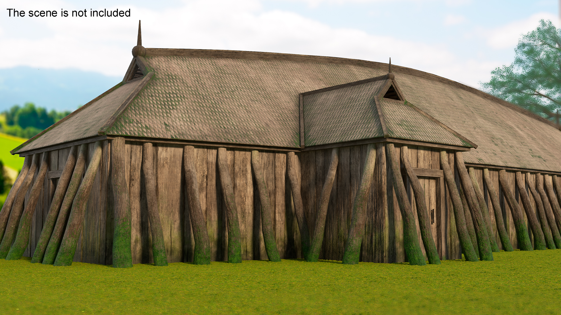 Aged Vikings Longhouse 3D