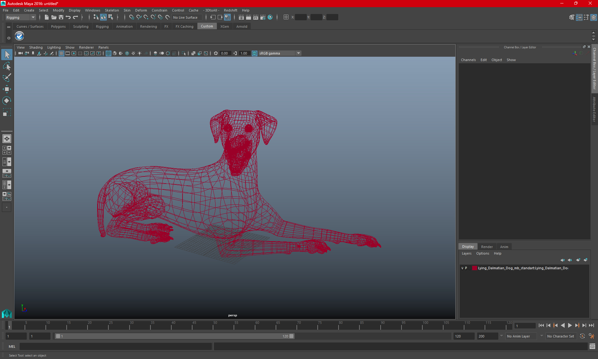 Lying Dalmatian Dog 3D model