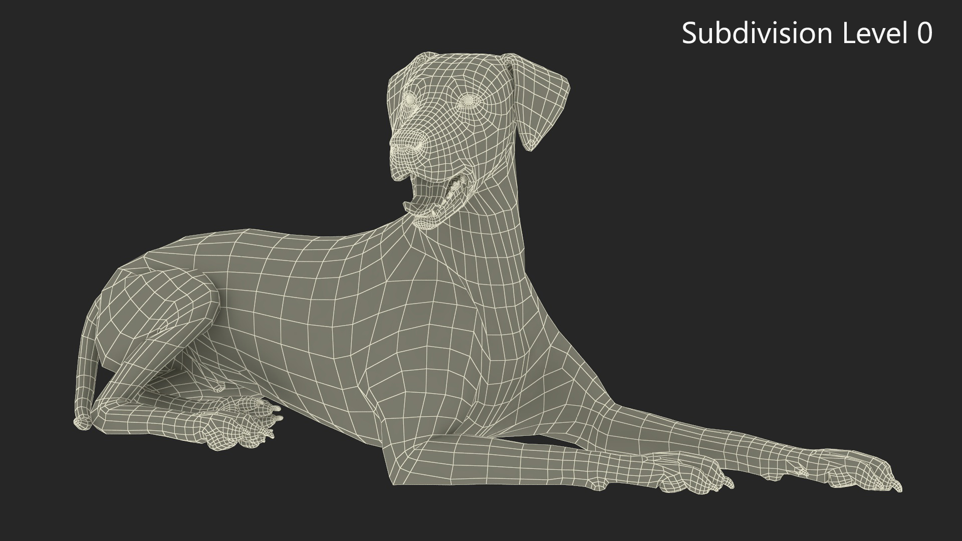 Lying Dalmatian Dog 3D model